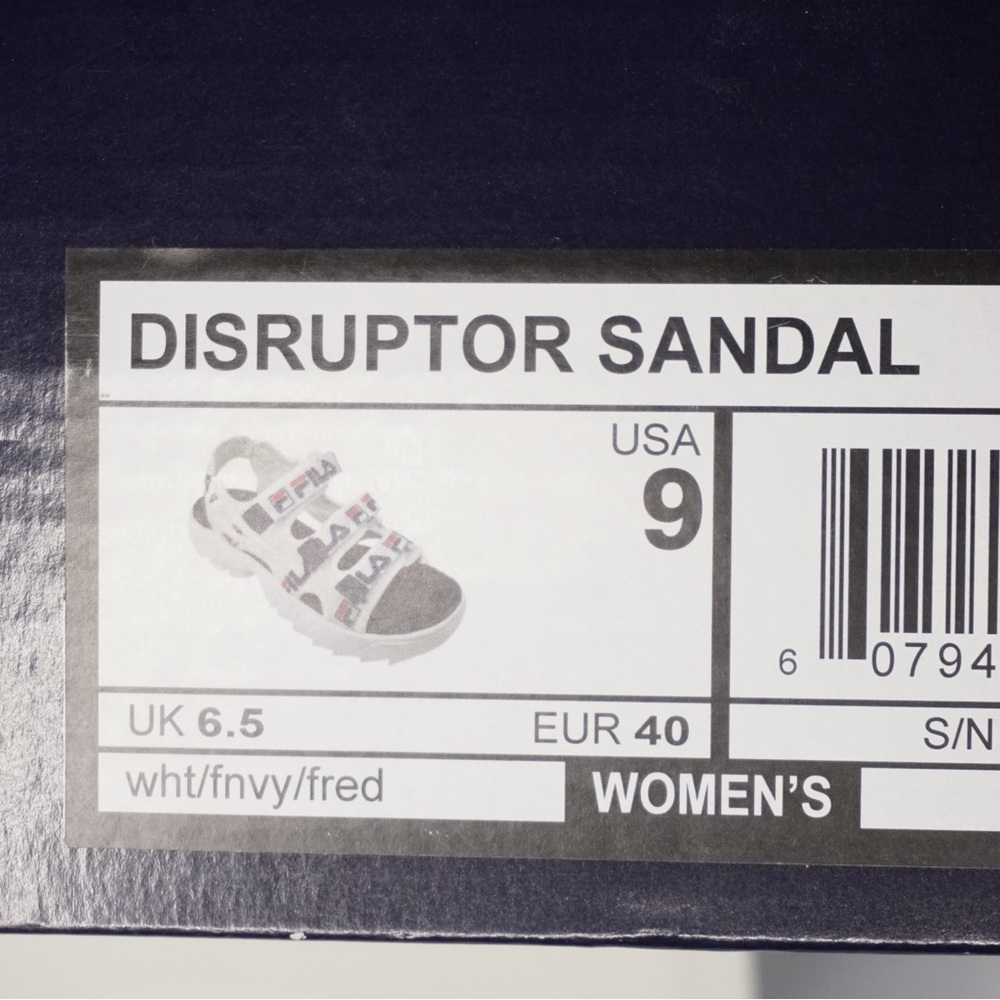 Fila Sandals in White and Navy - Picture 4 of 5